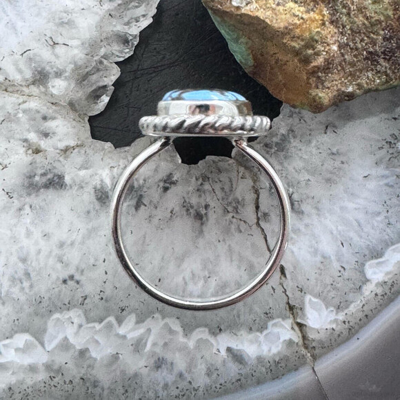 Sterling Silver Southwestern Style 2 Golden Hill Turquoise Ring Sz 9 For Women - Picture 8 of 10